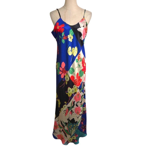 Paparazzi Multicolor Tropica Floral Maxi Slip Dress - Picture 1 of 6